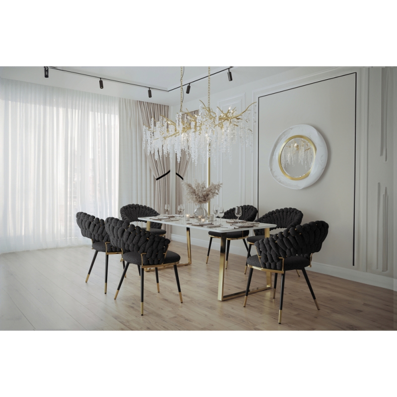 Стул на металлокаркасе Rakel black / gold