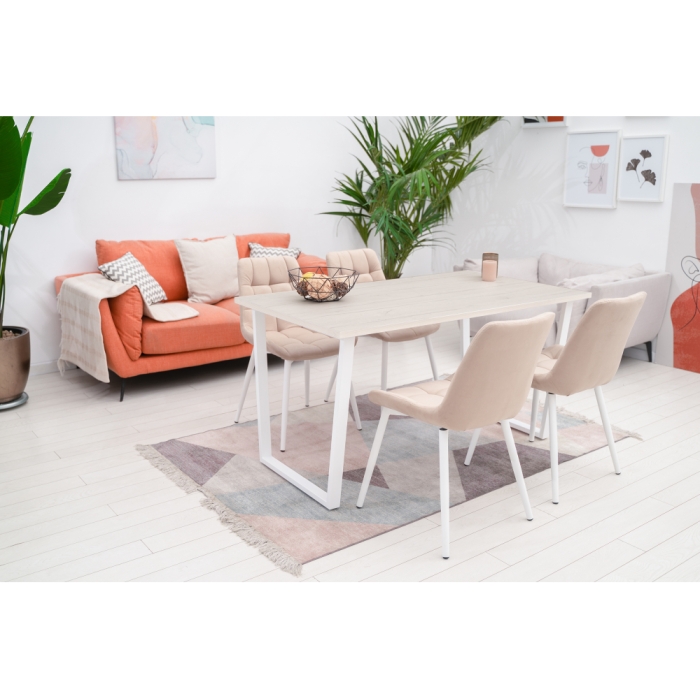 Стол Лота Лофт 140х80х75 25 мм юта / белый матовый