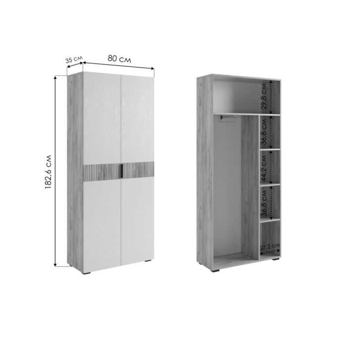 Шкаф Бери 80 дуб крафт золотой / графит