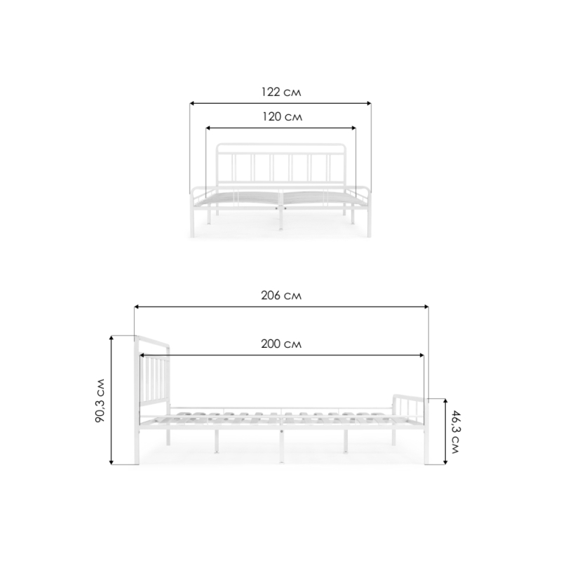 Полутораспальная кровать Рейк 120х200 белая