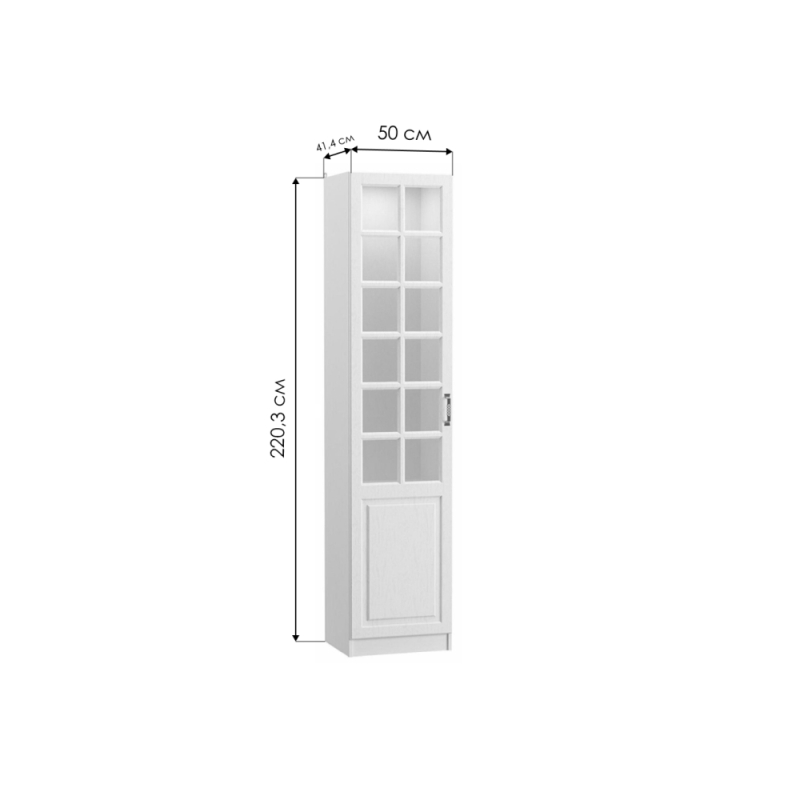 Витрина Ливерпуль белый / ясень ваниль