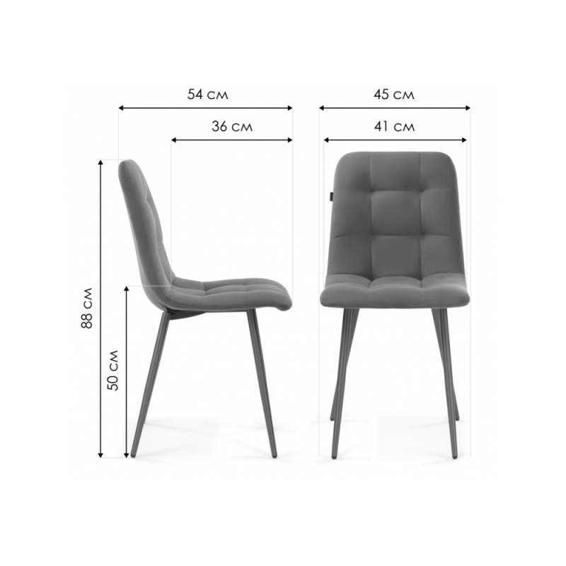 Стул на металлокаркасе Нора темно-серый / серый каркас