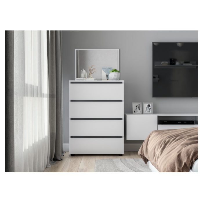 Комод Валенсия белый текстурный