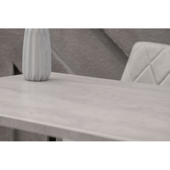 Стол Тринити Лофт 120х60х75 25 мм бетон / матовый черный