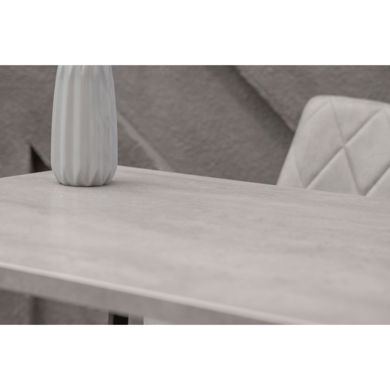 Стол Тринити Лофт 120х60х75 25 мм бетон / матовый черный