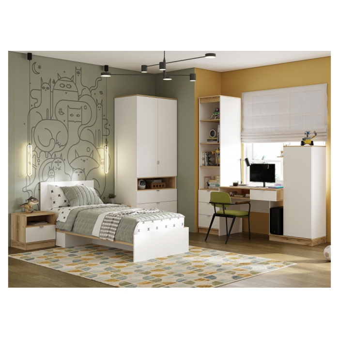 Шкаф Джидда 900 белый / дуб делано