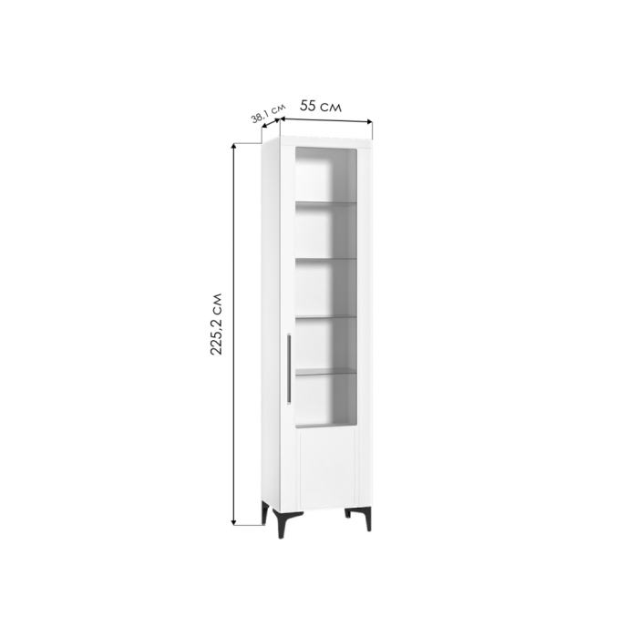 Витрина Вестра белый шагрень