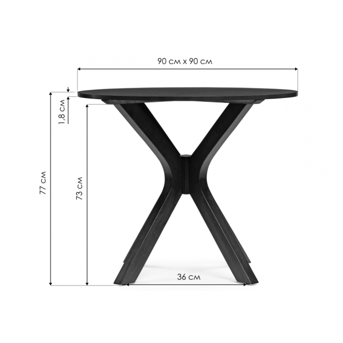 Деревянный стол Feder 90х77 dirty oak