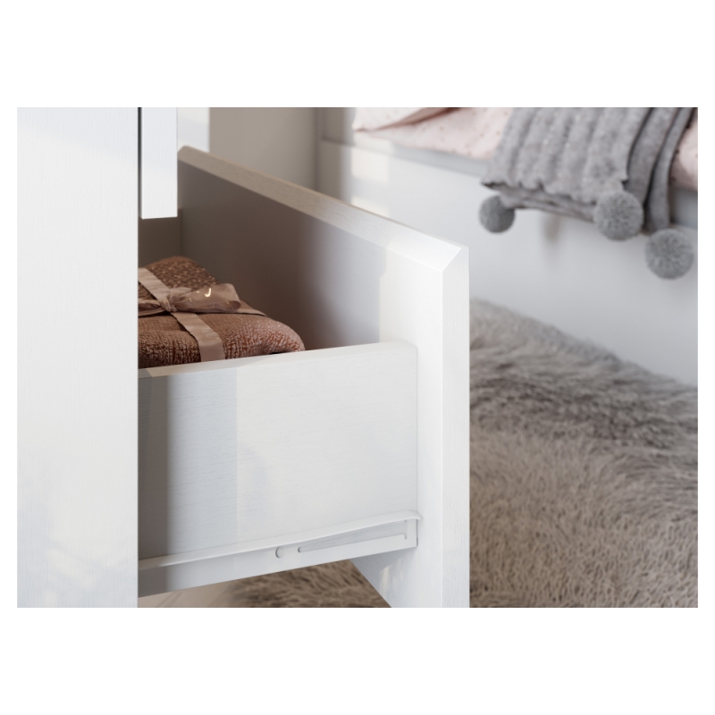 Комод Валенсия белый текстурный широкий