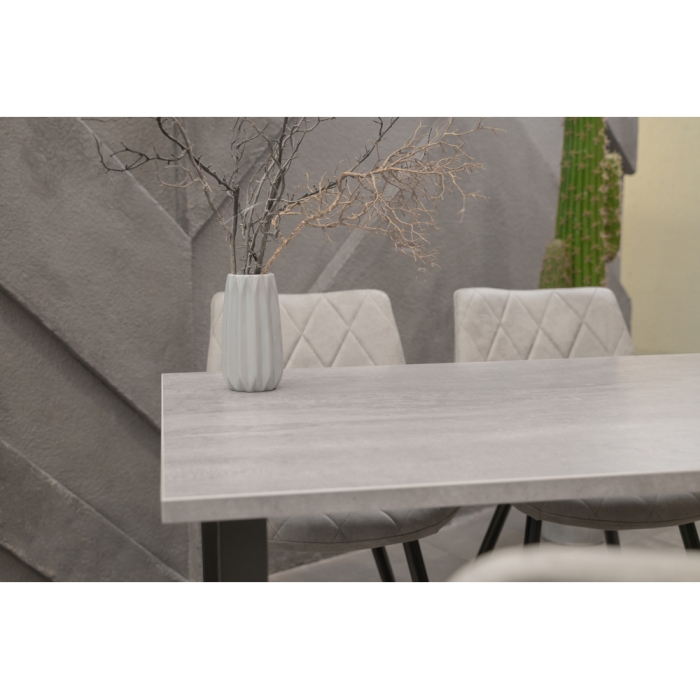 Стол Тринити Лофт 120х60х75 25 мм бетон / матовый черный