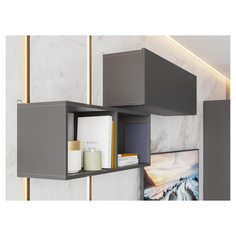 Полка Сибити книжная графит серый