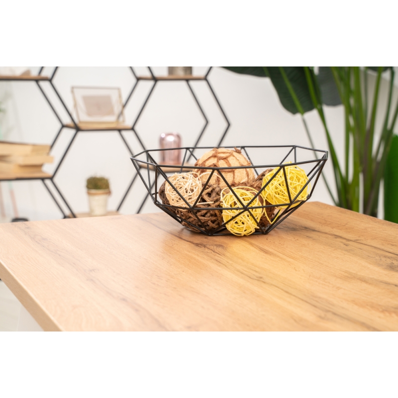 Стол Лота Лофт 140х80х75 25 мм дуб вотан / белый матовый