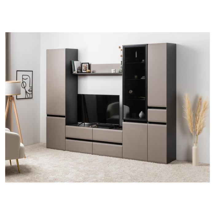 Шкаф Сейдиль 13.202 антрацит / антрацит / веллюто капучино