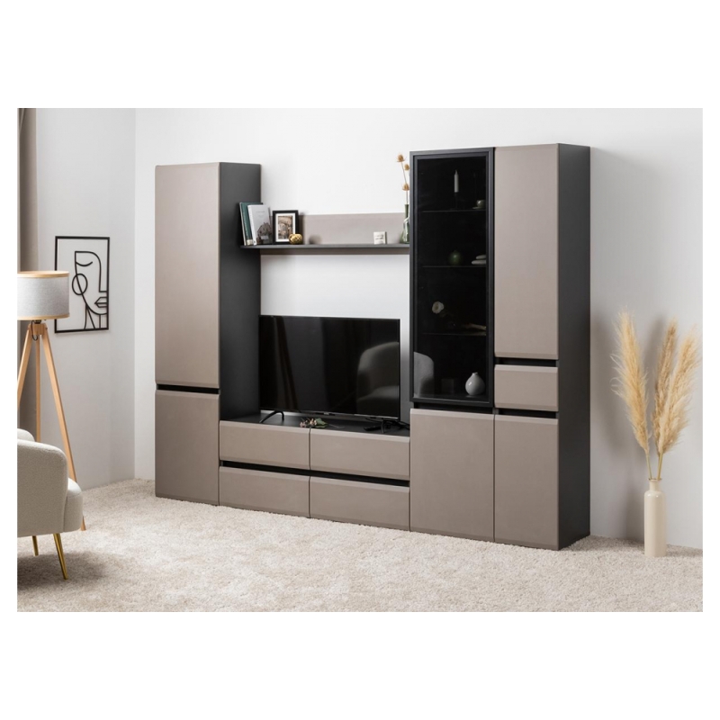 Шкаф Сейдиль 13.202 антрацит / антрацит / веллюто капучино