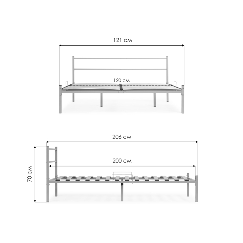 Полутораспальная кровать Фади 120х200 белая