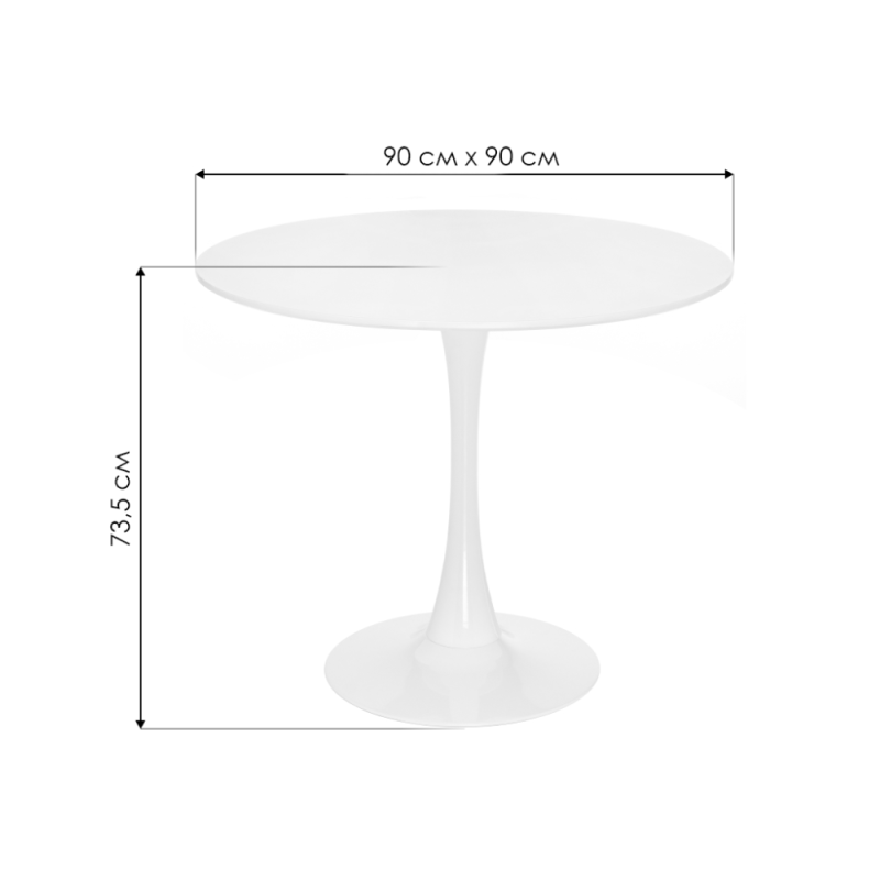 Стол Tulip 90х73 black