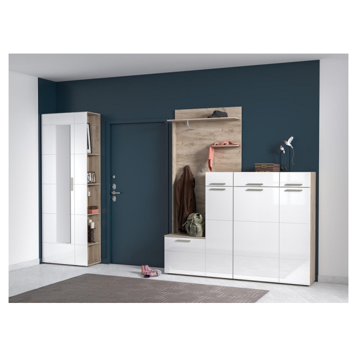 Комод Лайн 13.121 дуб серый craft K 002 PW / белый глянец пвх