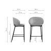 Полубарный стул Нейл латте / черный
