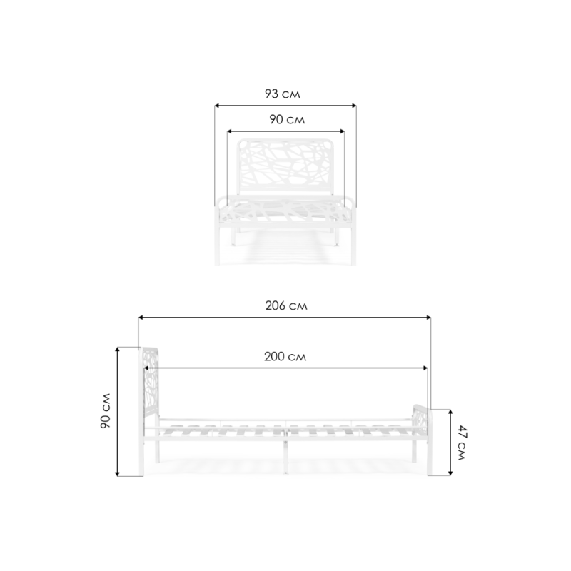 Односпальная кровать Кубо 90х200 черный