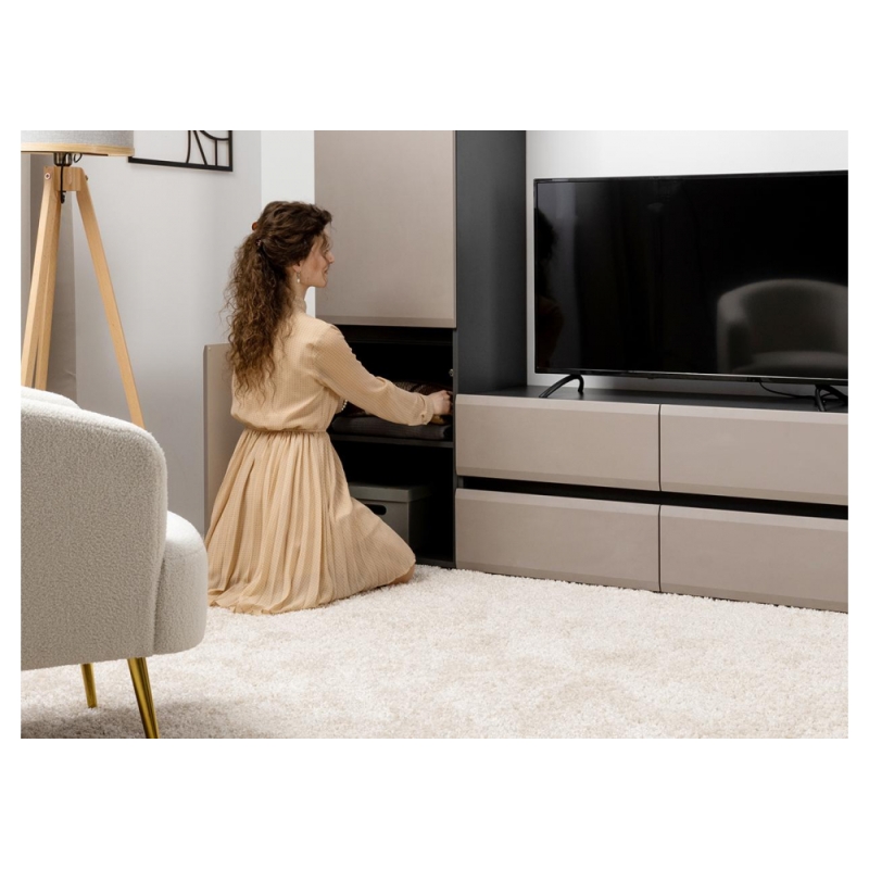 Шкаф Сейдиль антрацит / антрацит / веллюто капучино