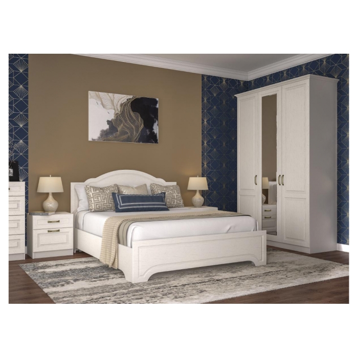 Шкаф Ливерпуль с зеркалом белый / ясень ваниль