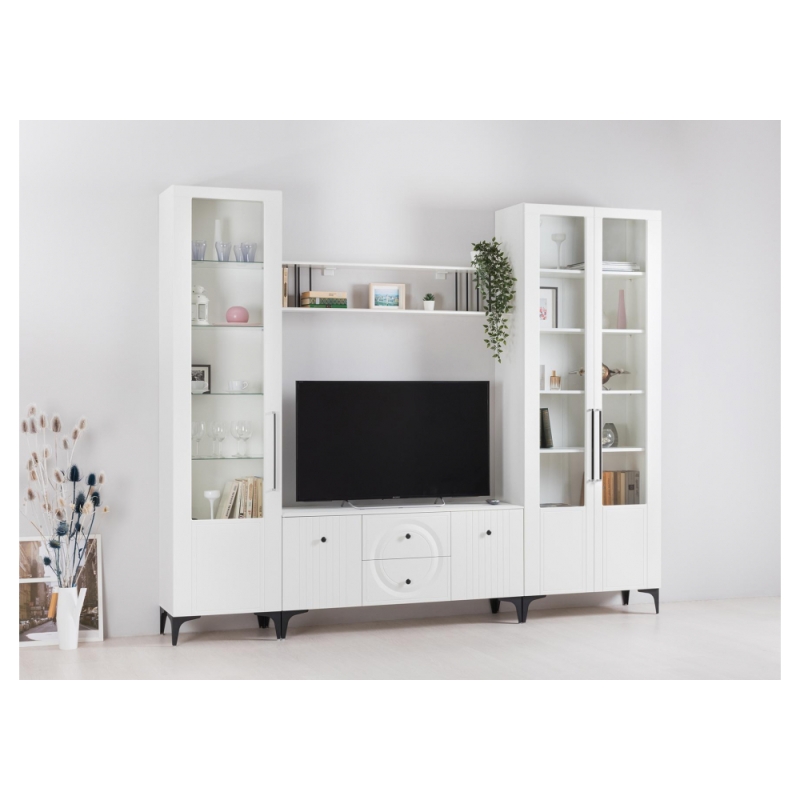 Витрина двухдверная Вестра белый шагрень