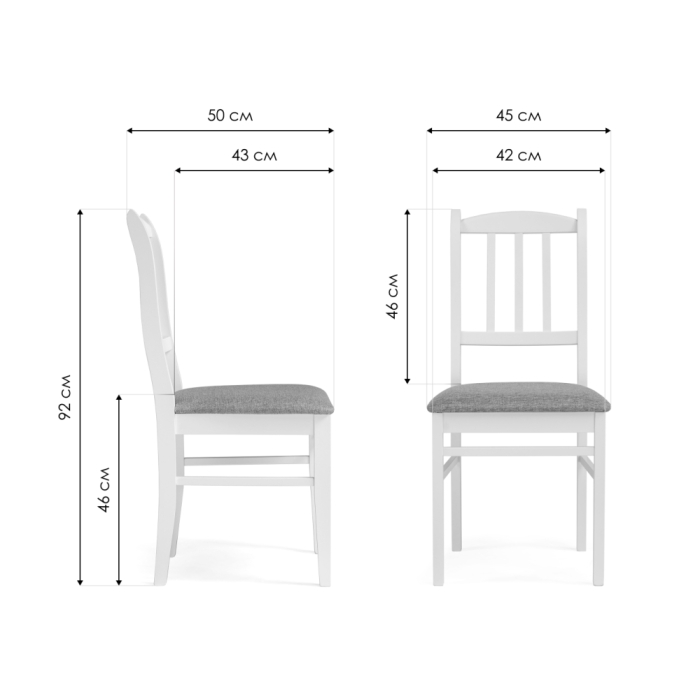 Деревянный стул Мириел белый / серый