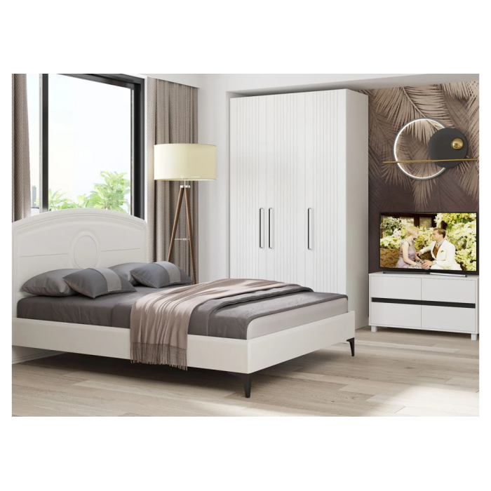 Шкаф трехдверный Вестра белый шагрень