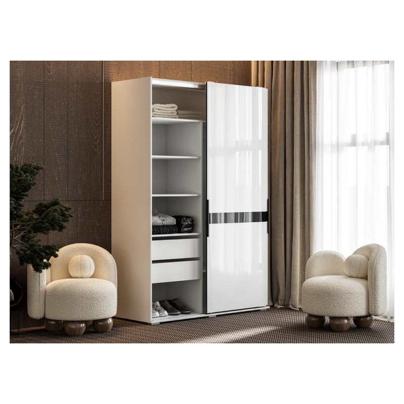 Шкаф-купе Аделисия белый / глянец белый