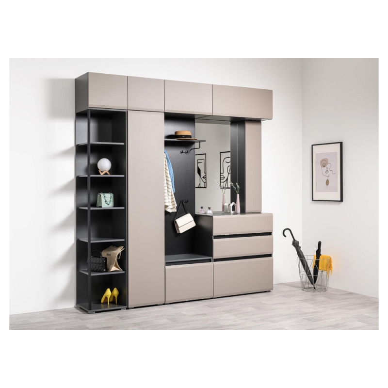 Стеллаж Сейдиль 16.425 антрацит / веллюто капучино