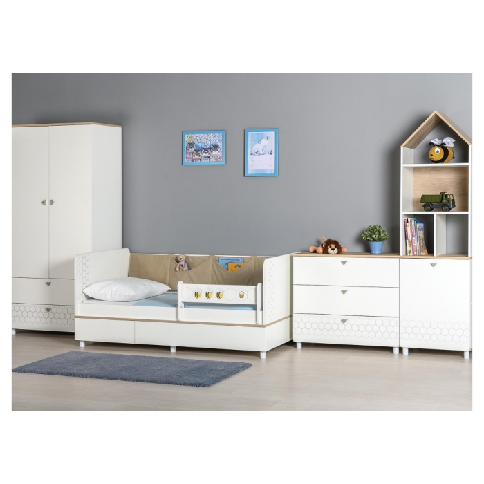 Комод Эльга белый шагрень / дуб белый exclusive