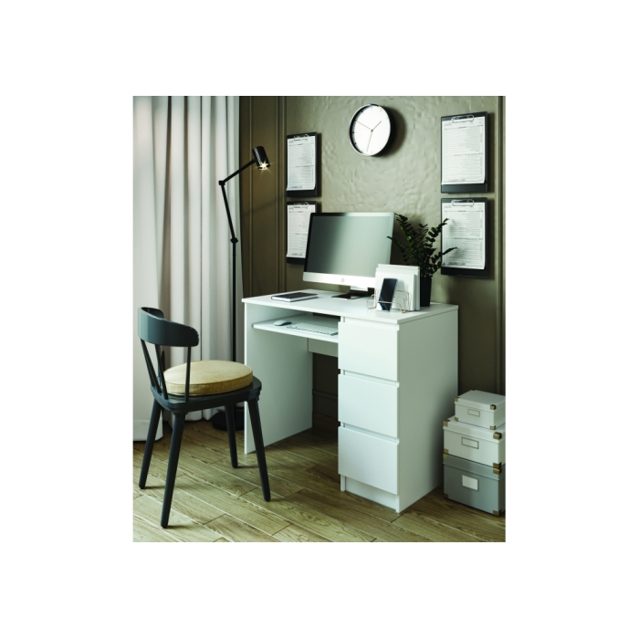 Письменный стол Мадера СМП 90х50х77 правый лдсп белый