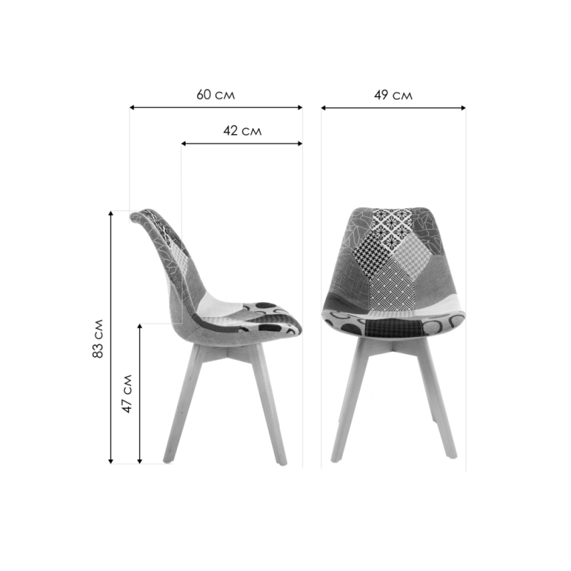 Деревянный стул Mille fabric multicolor