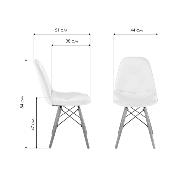 Деревянный стул Kvadro 1 white / wood