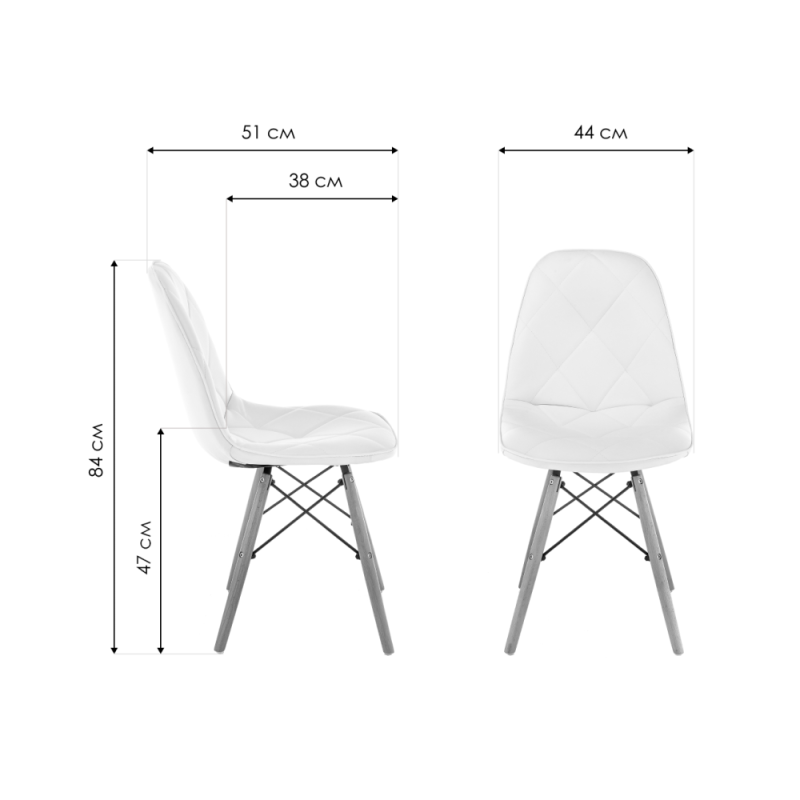 Деревянный стул Kvadro 1 white / wood