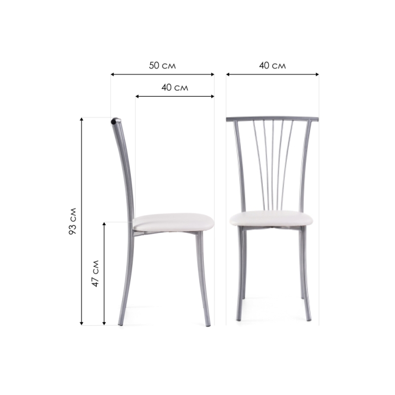 Стул на металлокаркасе Grigori белый полимер / светлый мусс
