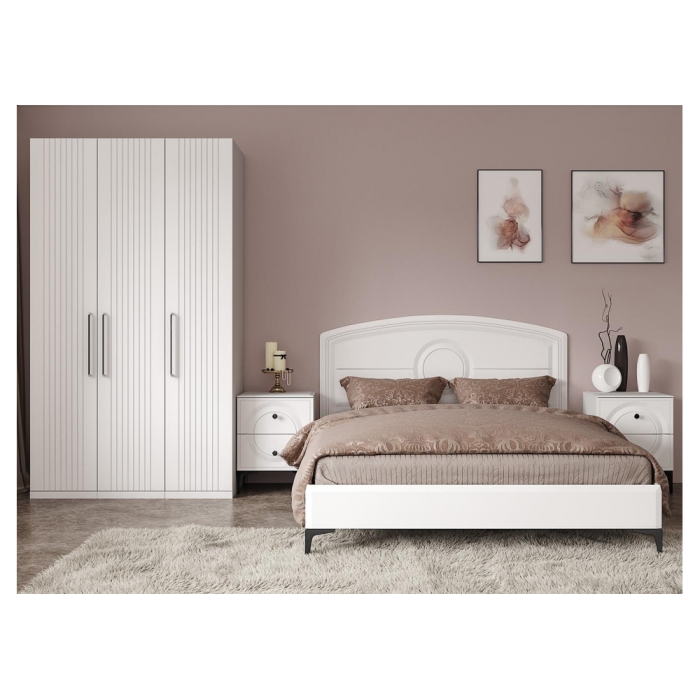 Шкаф трехдверный Вестра белый шагрень