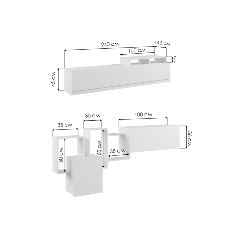 Готовая гостиная Мадера белый