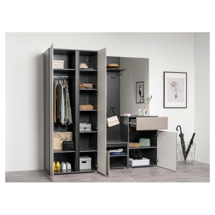 Шкаф  Сейдиль 16.367.02 антрацит / веллюто капучино