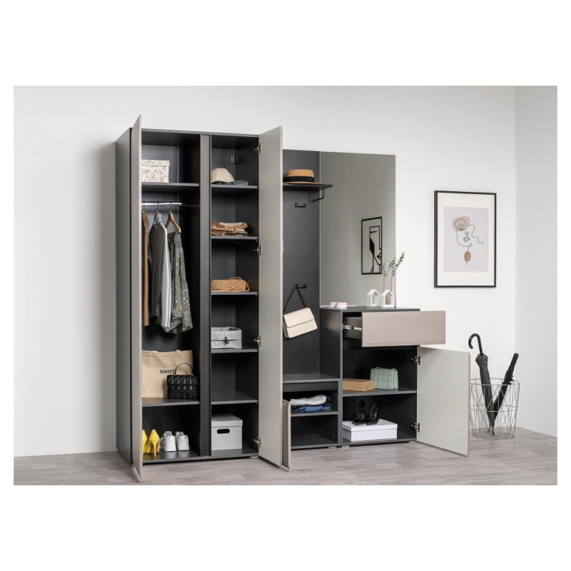 Шкаф  Сейдиль 16.367.02 антрацит / веллюто капучино