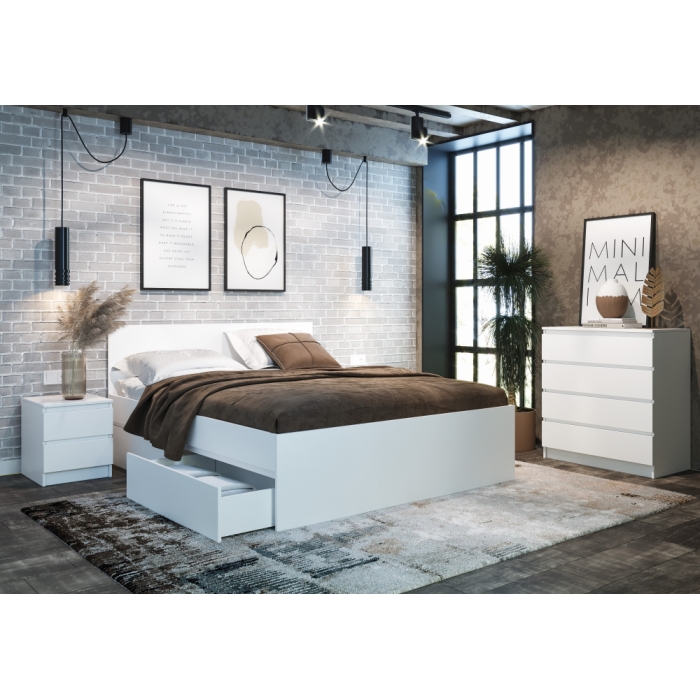 Двуспальная кровать Мадера 160х200 белый