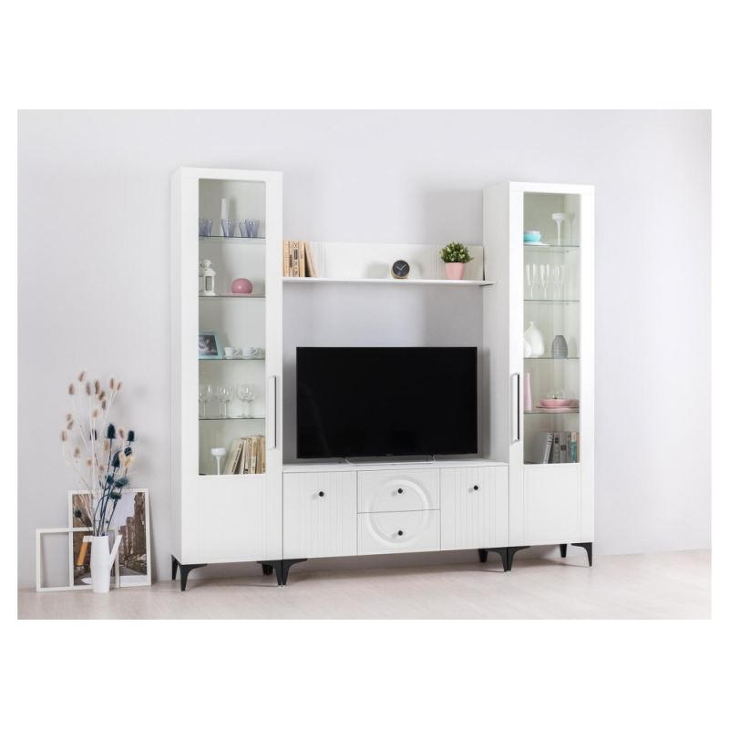 Витрина Вестра белый шагрень