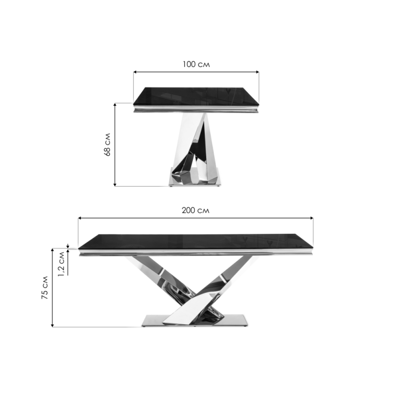 Стол на тумбе Levon 200x100x75 black