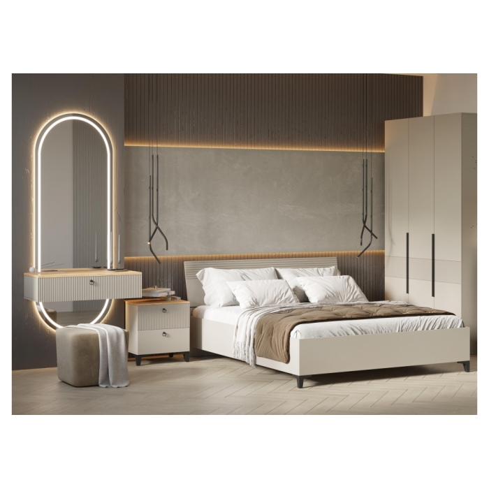 Туалетный столик Ника ПВШ бежевый мат-05 / кашемир / дуб делано подвесной