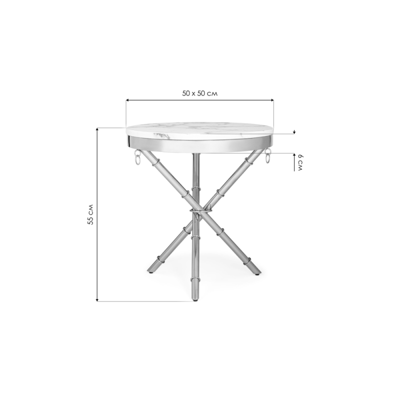 Журнальный столик Monika 50х55 marble / gold