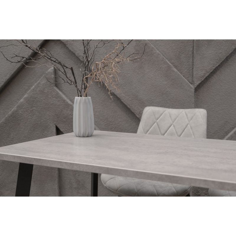 Стол Лота Лофт 140х80х75 25 мм черный матовый / бетон