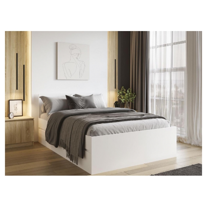 Полутораспальная кровать Мадера 140х200 белый