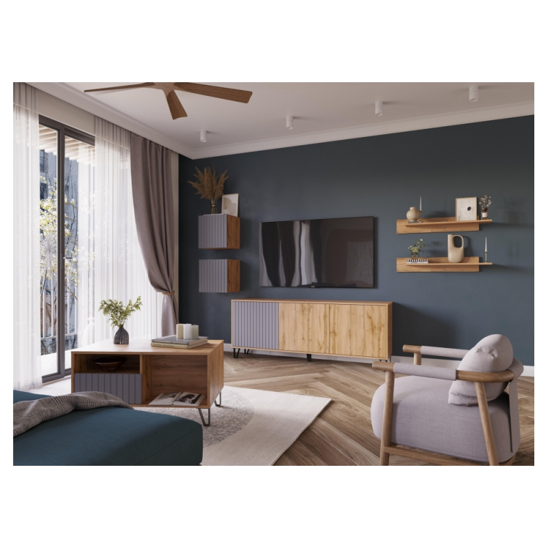 ТВ-тумба Эннис дуб вотан / графит софт