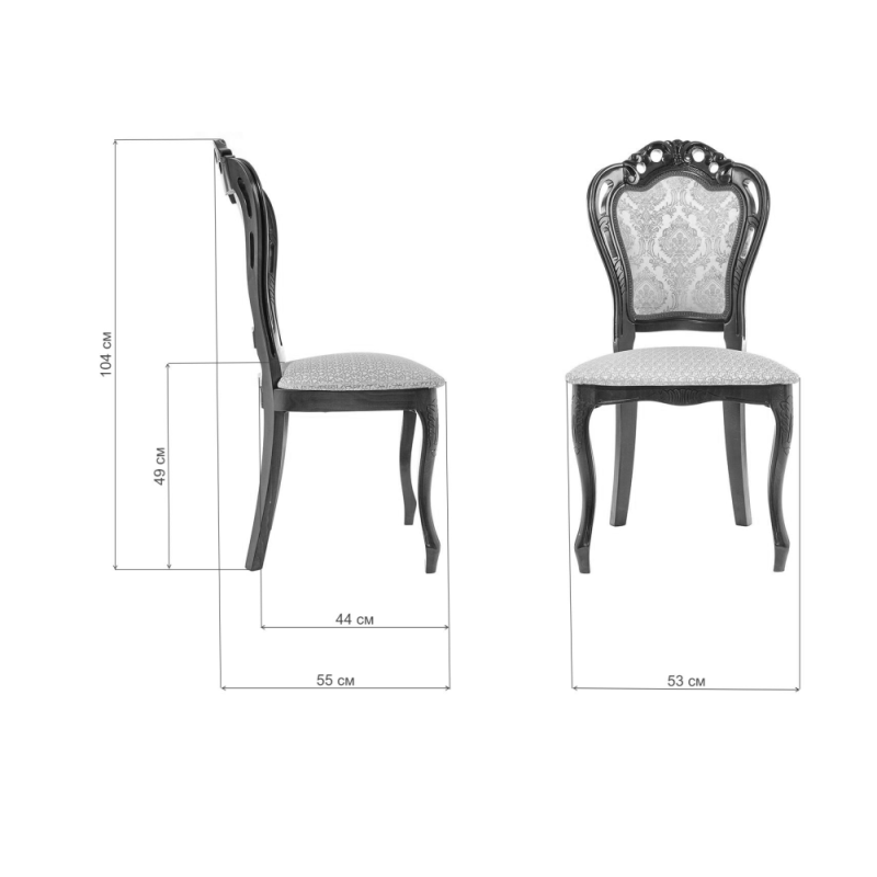 Деревянный стул Bronte молочный с патиной