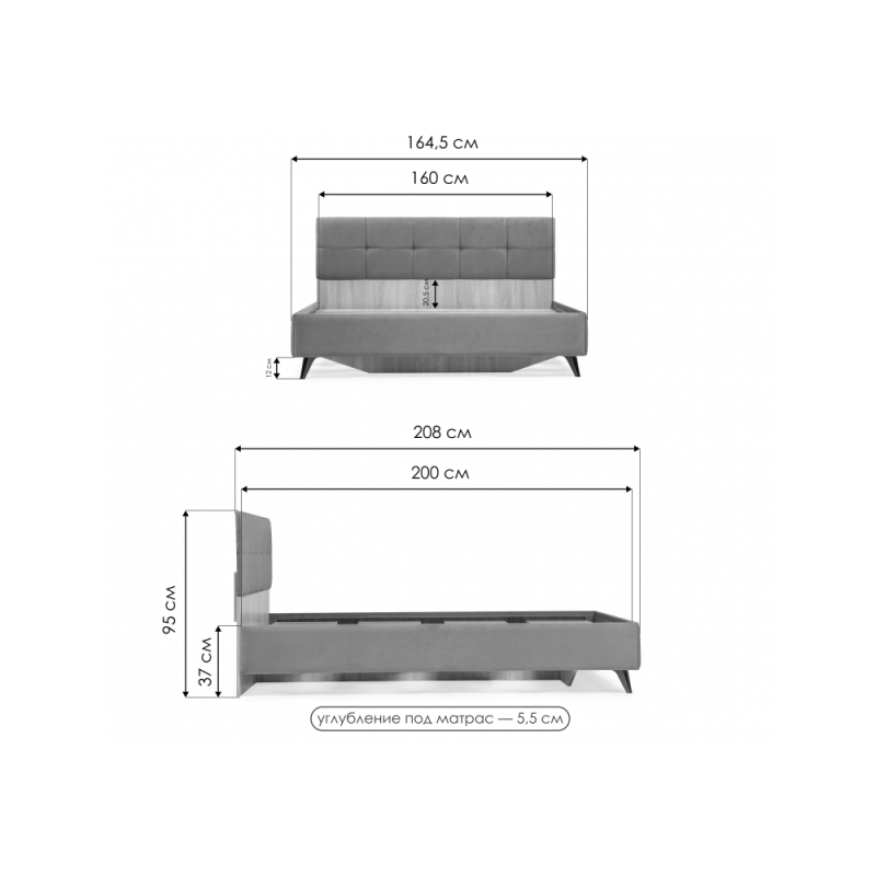Двуспальная кровать Аарон 160х200 Paris 03